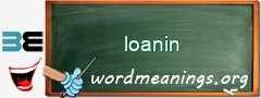 WordMeaning blackboard for loanin